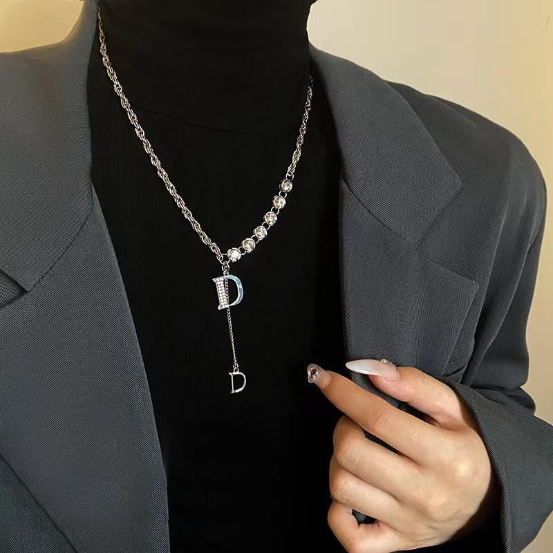 Minimalist Geometric Double Layer Necklace with Adjustable Chain
