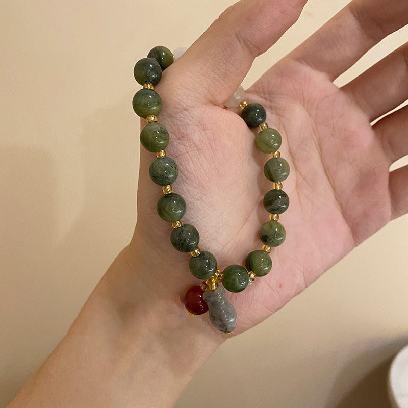 Elegant Crystal Pearl Double Loop Bracelet