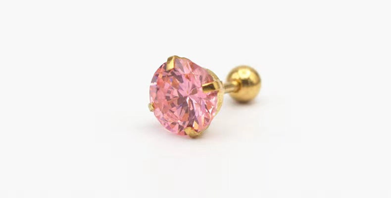 Geometric Zircon Stud Earrings