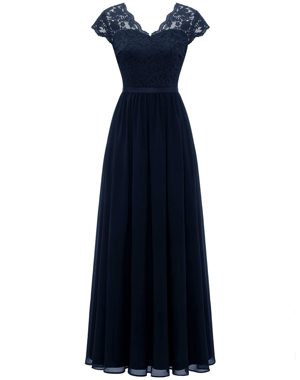 Lace Splicing Long Waist-Cinching Dress