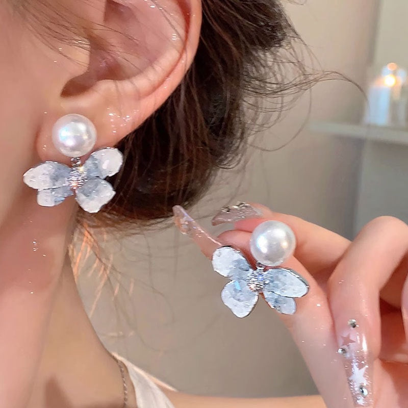 Pearl Butterfly Earrings for Women