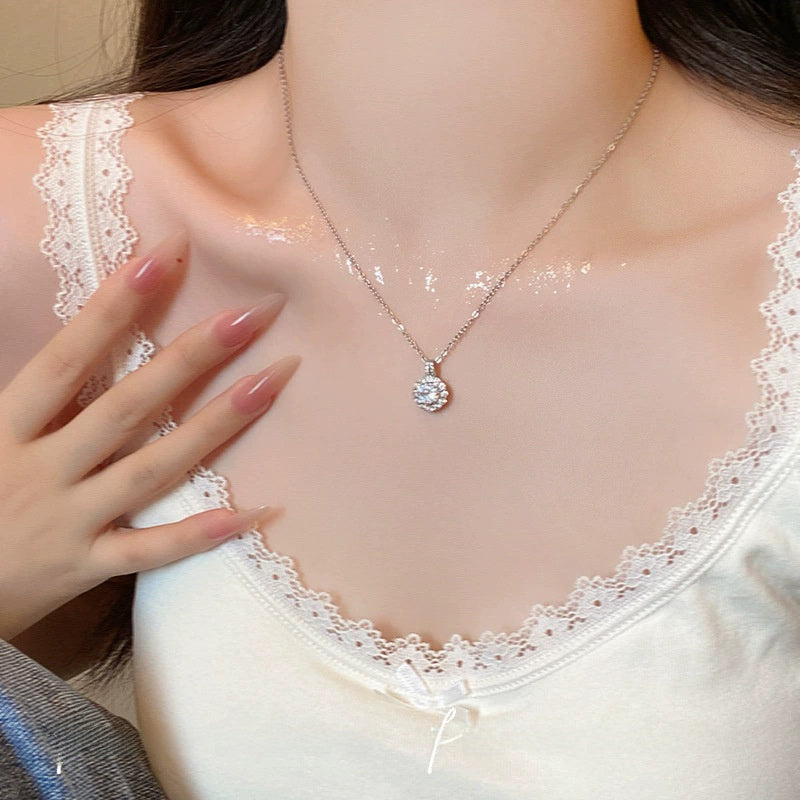 French Vintage Rose Pearl Necklace for Women