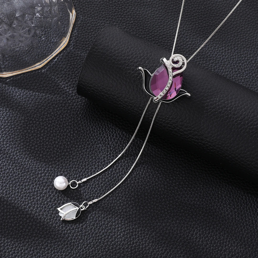 Minimalist Geometric Double Layer Necklace with Adjustable Chain