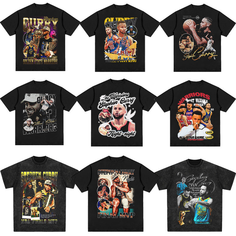 Vintage Print Basketball T-shirt