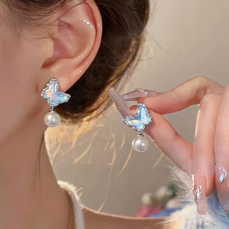 Pearl Butterfly Earrings for Women