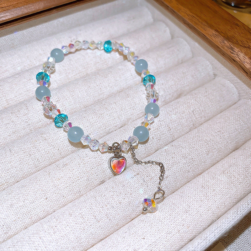 Elegant Crystal Pearl Double Loop Bracelet