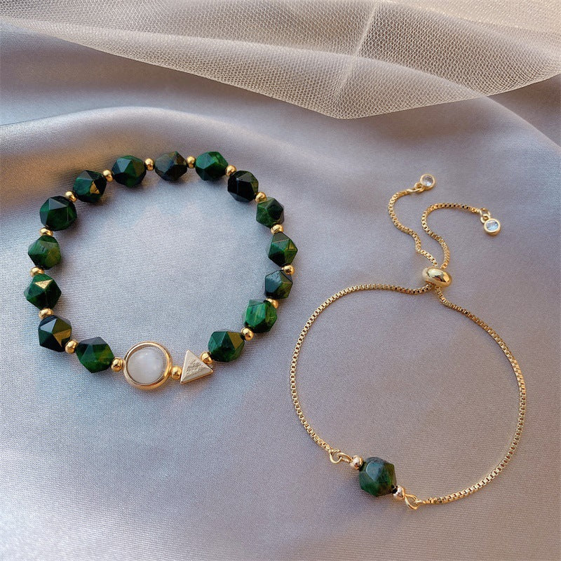 Elegant Crystal Pearl Double Loop Bracelet
