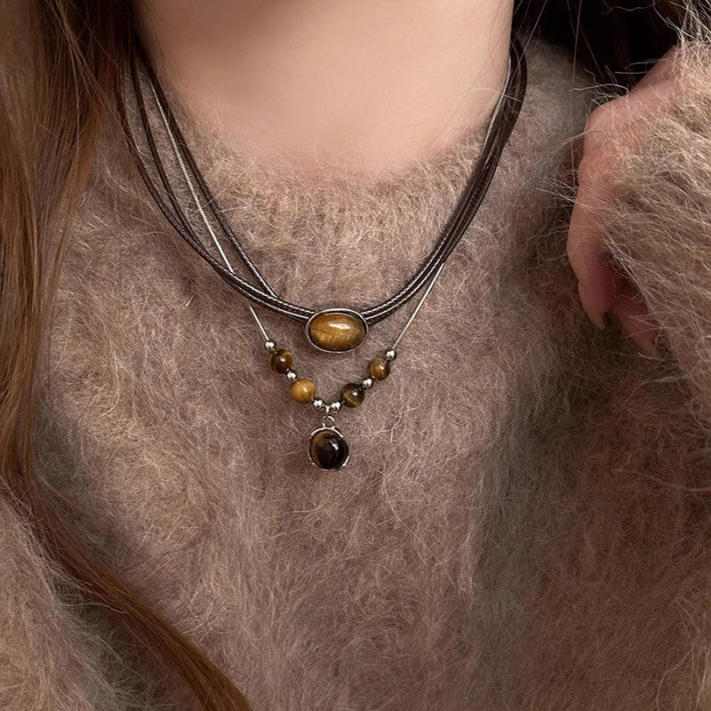 French Vintage Rose Pearl Necklace for Women