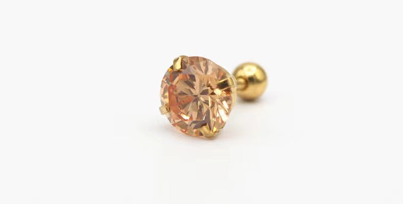 Geometric Zircon Stud Earrings