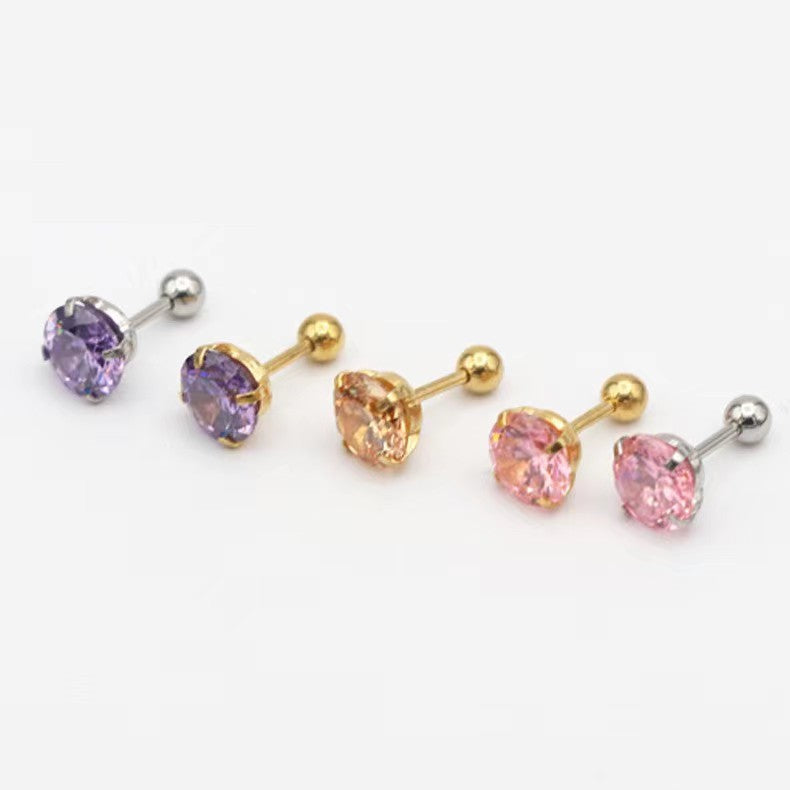 Geometric Zircon Stud Earrings