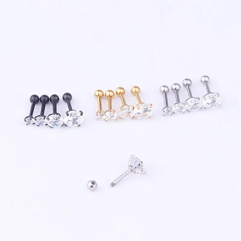 Geometric Zircon Stud Earrings