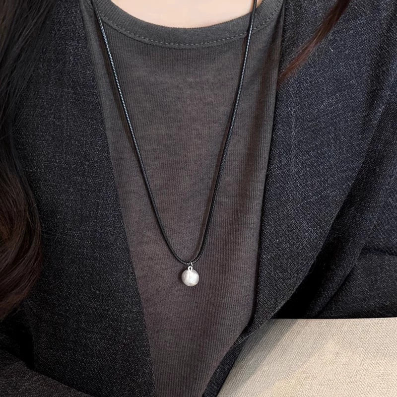 French Vintage Rose Pearl Necklace for Women