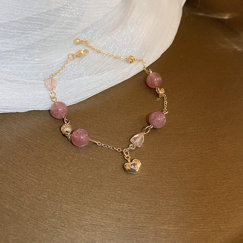 Elegant Crystal Pearl Double Loop Bracelet