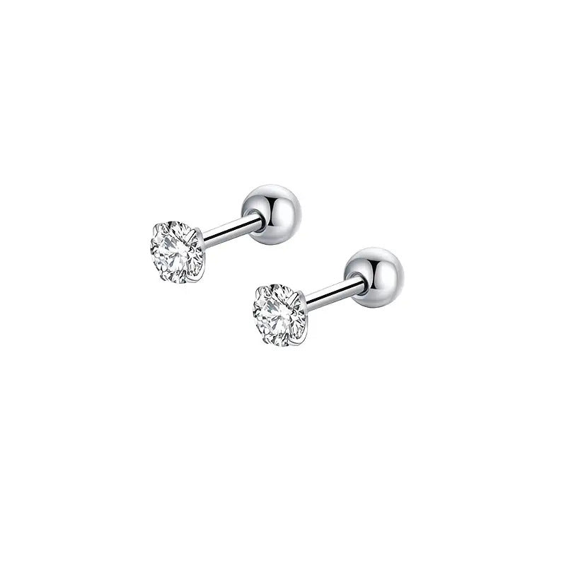 Geometric Zircon Stud Earrings