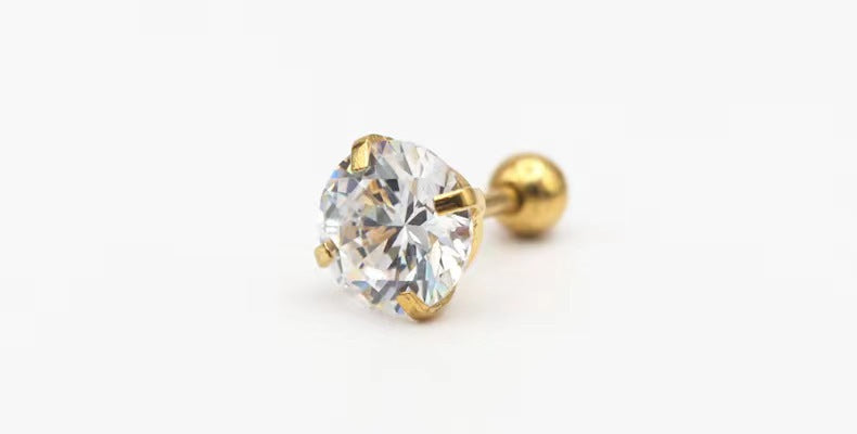 Geometric Zircon Stud Earrings