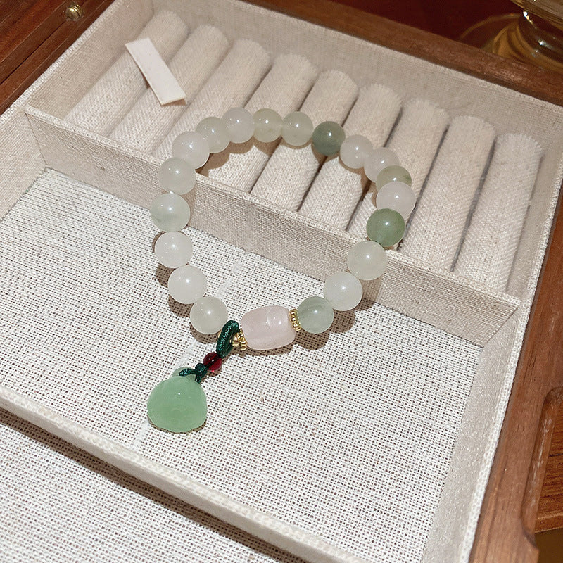 Elegant Crystal Pearl Double Loop Bracelet
