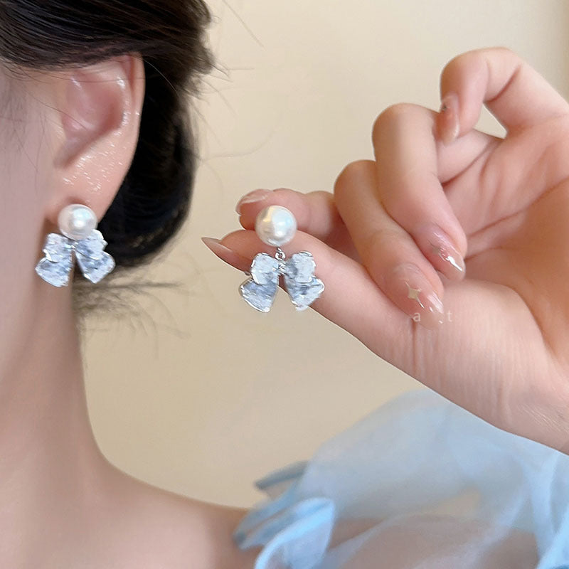 Pearl Butterfly Earrings for Women