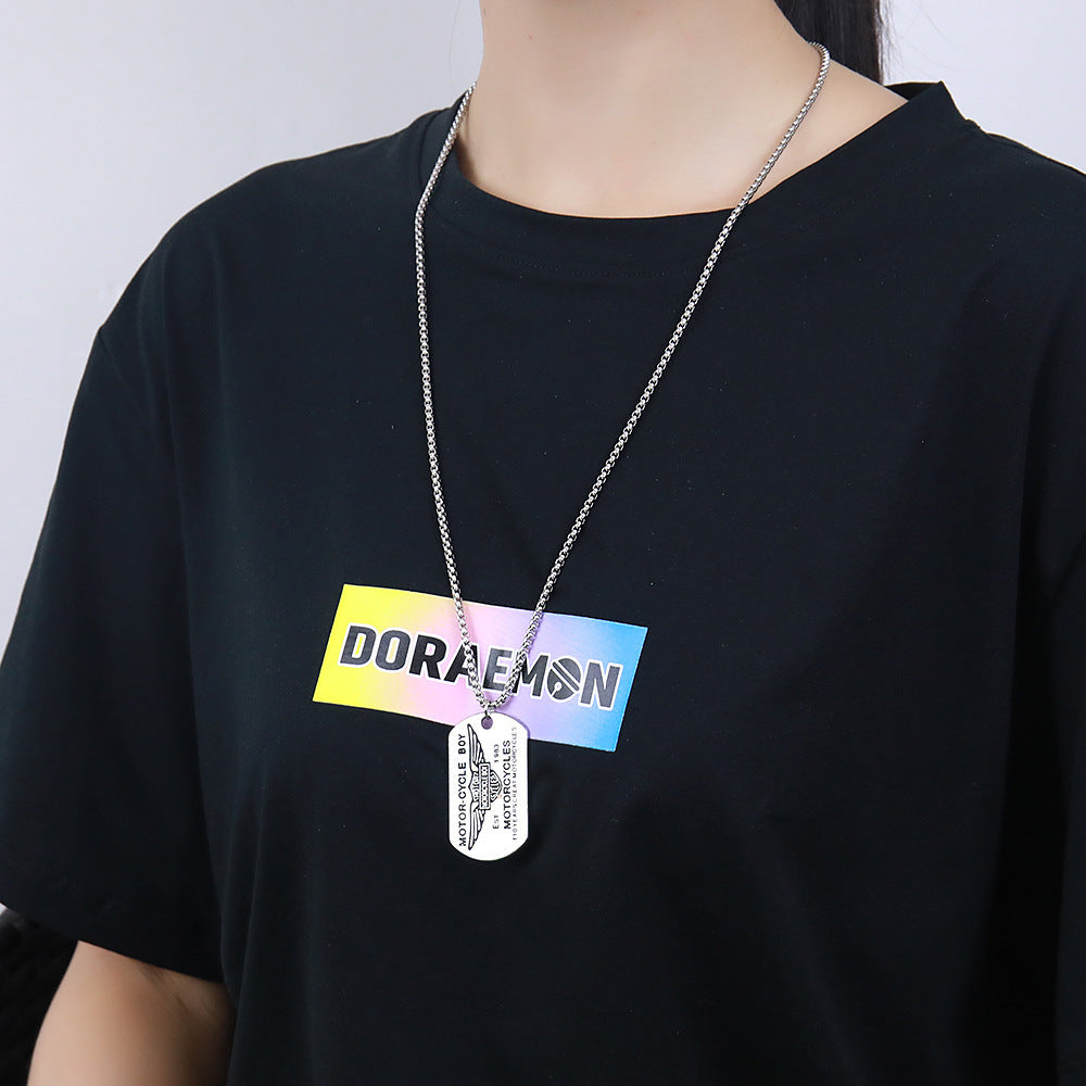 Minimalist Geometric Double Layer Necklace with Adjustable Chain