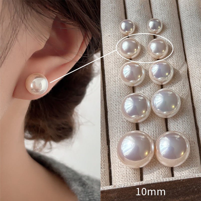 925 Silver Pearl Earrings with Steamed Bread Design