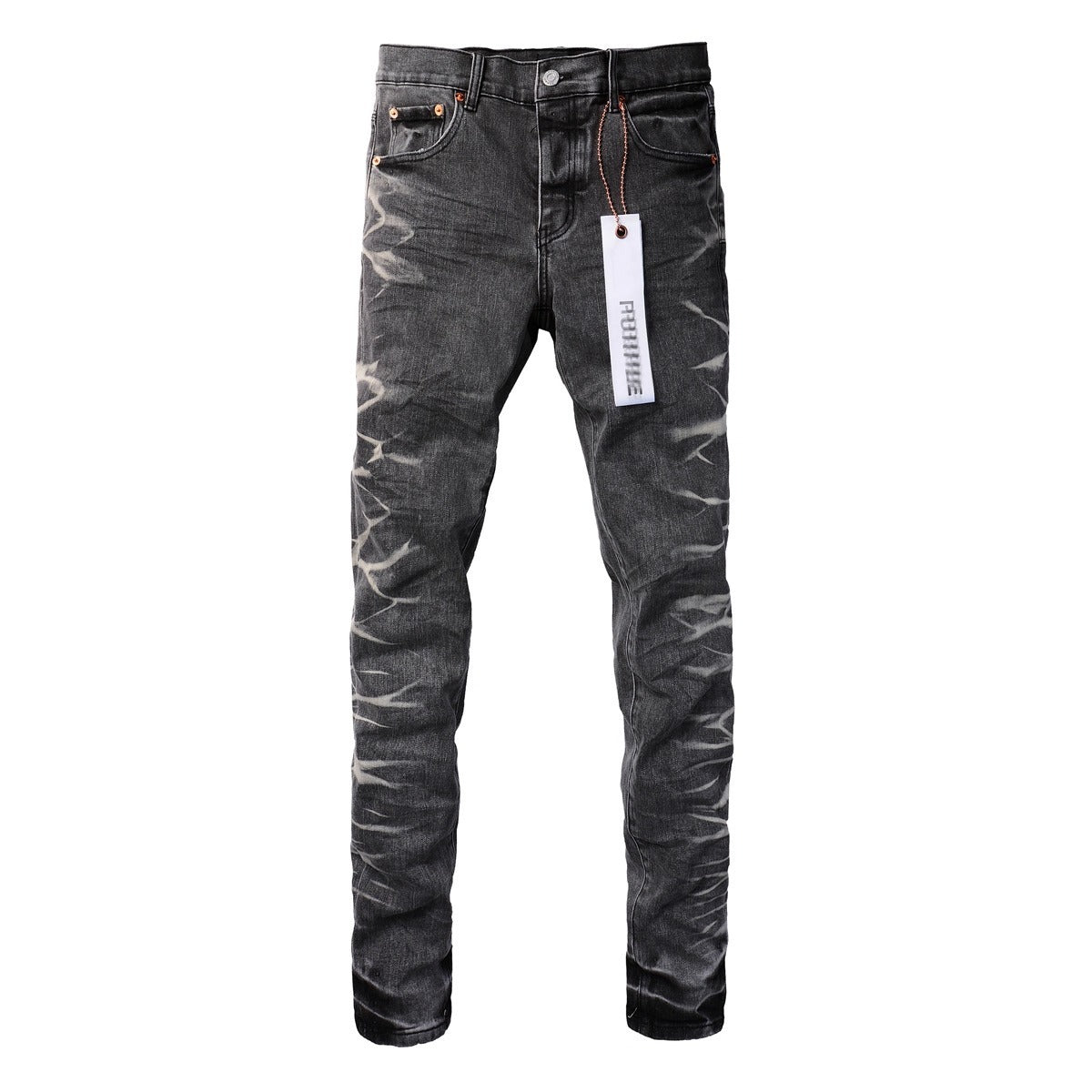 Slim Fit Patchwork Distressed Denim Jeans for Men