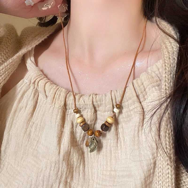 French Vintage Rose Pearl Necklace for Women