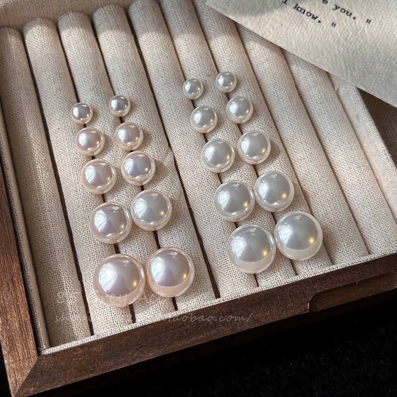 925 Silver Pearl Earrings with Steamed Bread Design