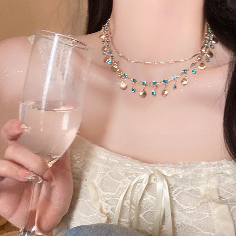 French Vintage Rose Pearl Necklace for Women