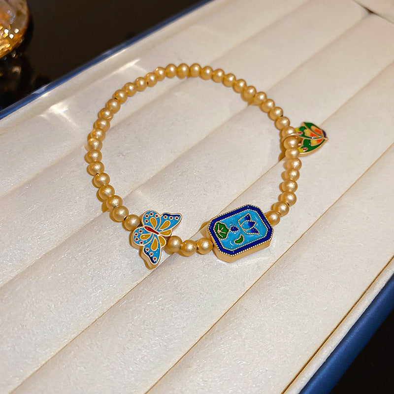 Elegant Crystal Pearl Double Loop Bracelet