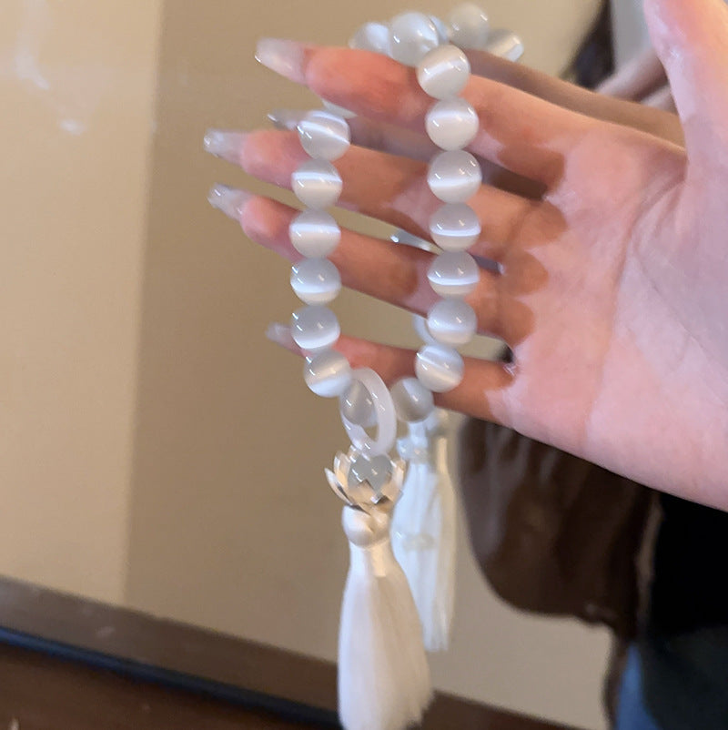 Elegant Crystal Pearl Double Loop Bracelet