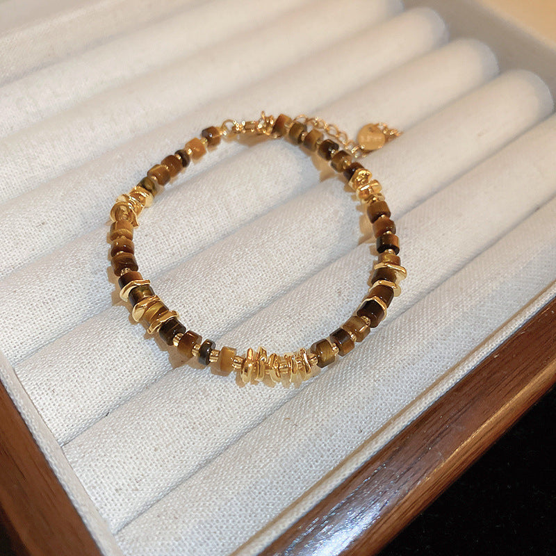 Elegant Crystal Pearl Double Loop Bracelet