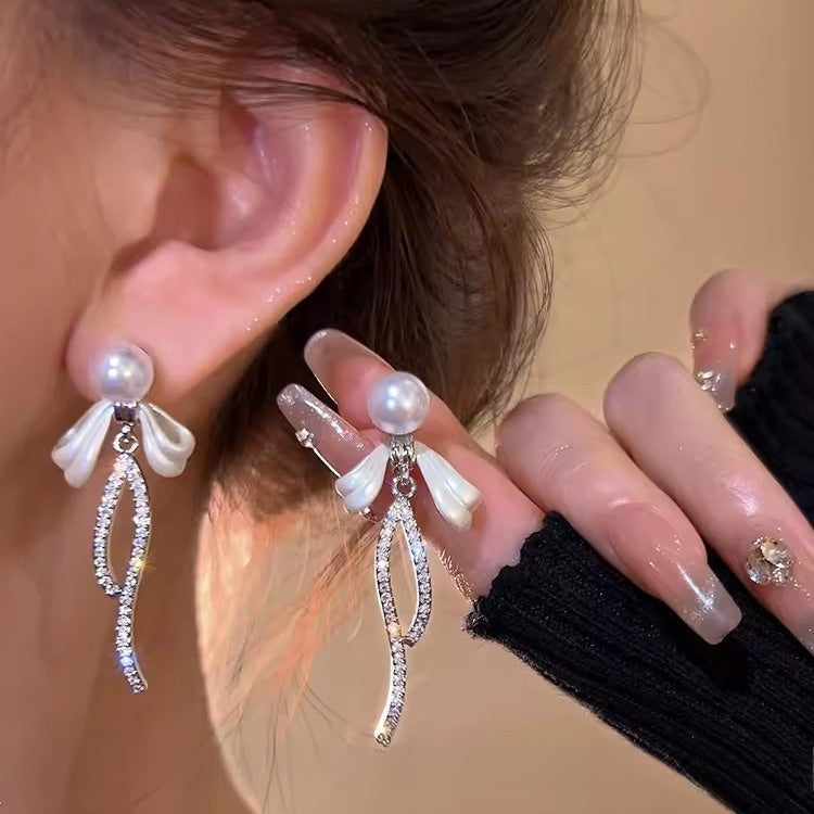 Pearl Butterfly Earrings for Women