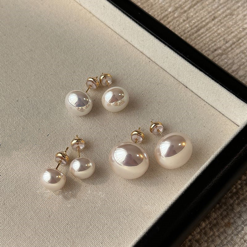 925 Silver Pearl Earrings with Steamed Bread Design