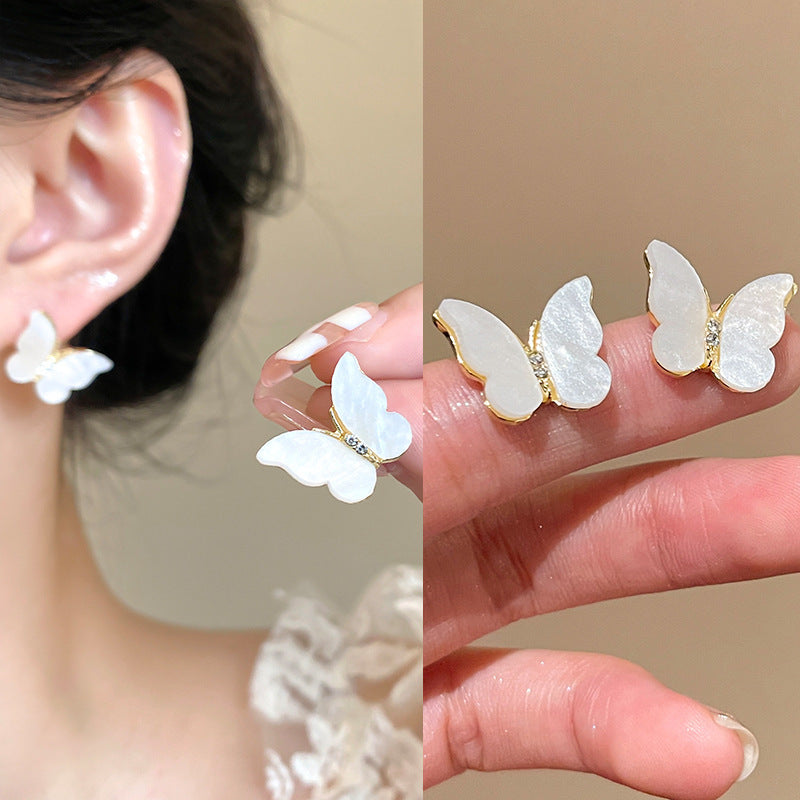 Pearl Butterfly Earrings for Women