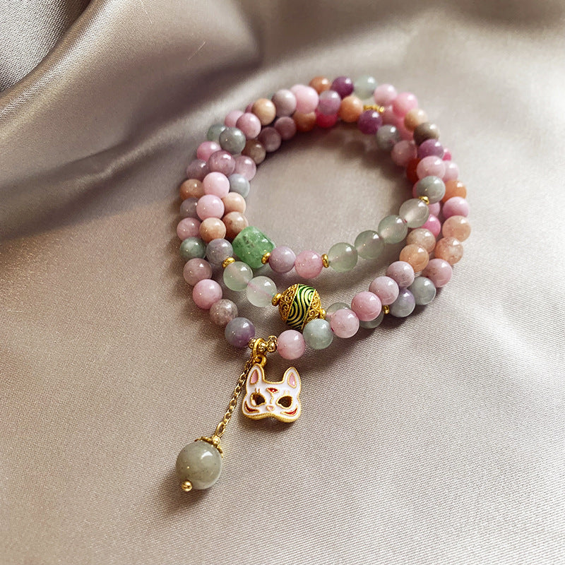 Elegant Crystal Pearl Double Loop Bracelet