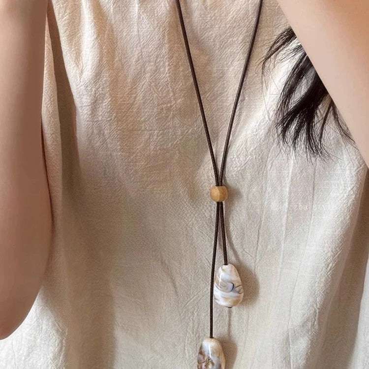 French Vintage Rose Pearl Necklace for Women
