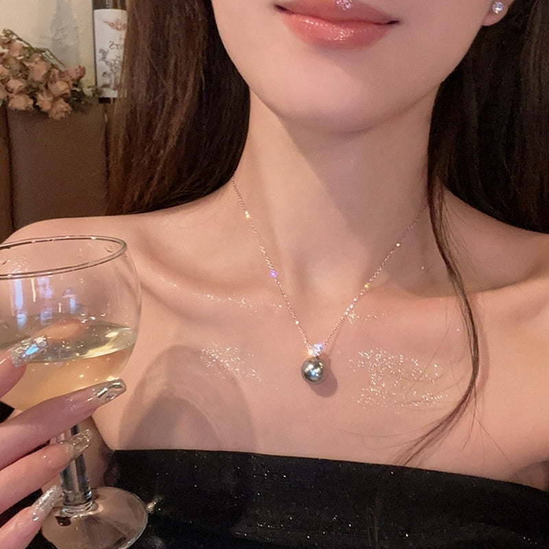 French Vintage Rose Pearl Necklace for Women