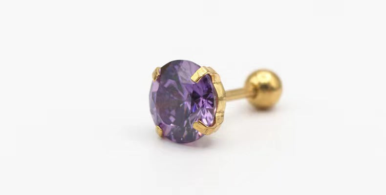 Geometric Zircon Stud Earrings