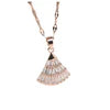 Fan Shaped Skirt Necklace – Rose Gold Titanium Steel with Zircon