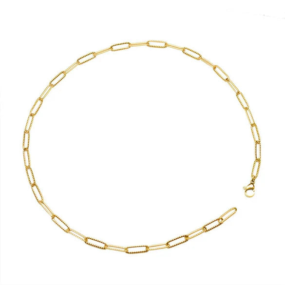 Geometric Minimalist Clavicle Necklace – 18K Gold