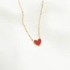 Small Red Heart Clavicle Necklace – Rose Gold Titanium Steel