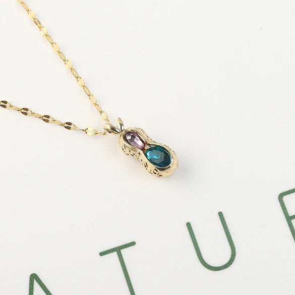 Velqar Peanut Pendant Necklace – Crystal